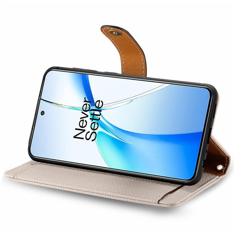 For OnePlus Nord CE4 5G Case RFID Blocking Zipper Pocket Leather Wallet Phone Cover - Grey