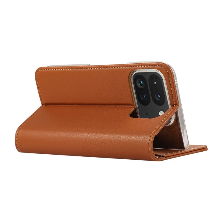 ABEEL For Google Pixel 9 Pro Fold 5G Phone Case RFID Blocking Leather Flip Cover - Brown
