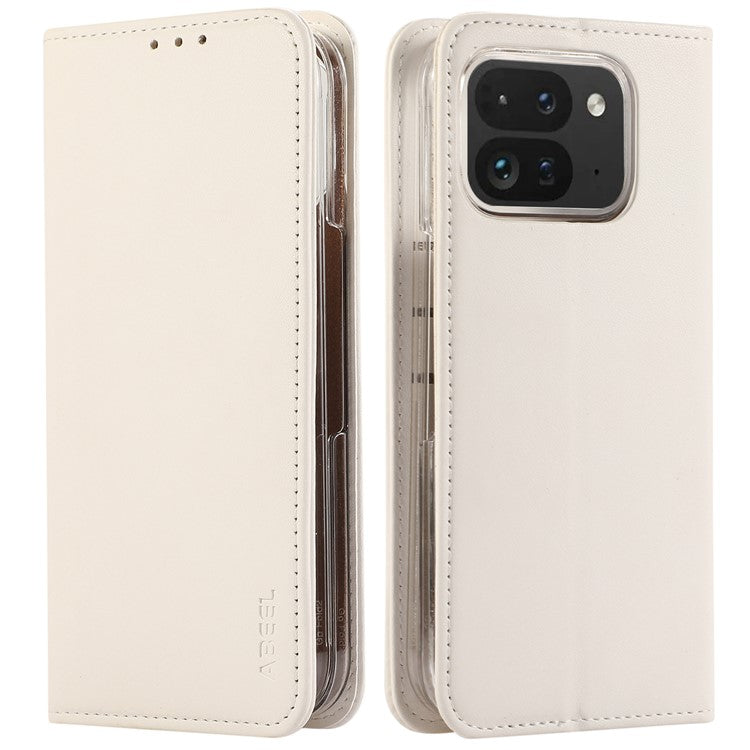 ABEEL For Google Pixel 9 Pro Fold 5G Phone Case RFID Blocking Leather Flip Cover - White