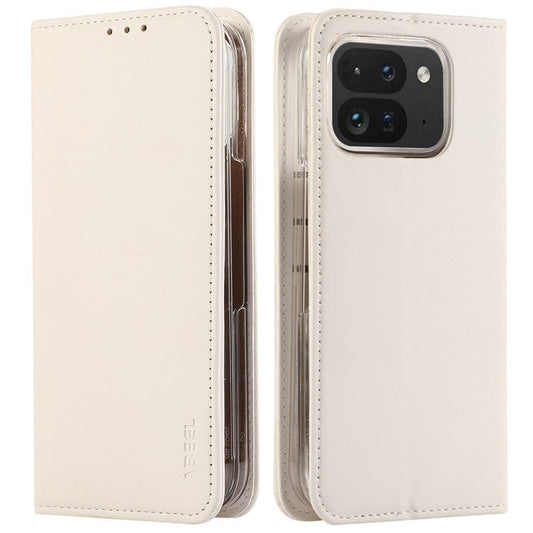 ABEEL For Google Pixel 9 Pro Fold 5G Phone Case RFID Blocking Leather Flip Cover - White