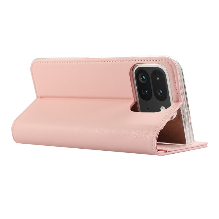 ABEEL For Google Pixel 9 Pro Fold 5G Phone Case RFID Blocking Leather Flip Cover - Pink