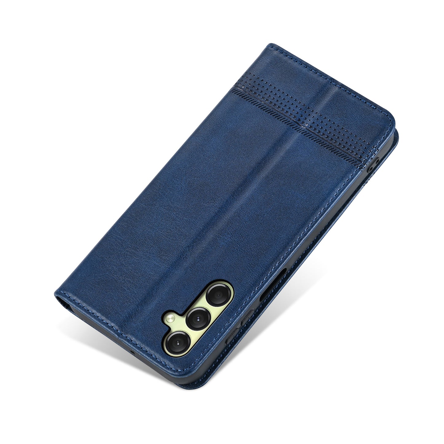 AZNS For Samsung Galaxy A16 5G / A16 4G Case Cowhide Texture PU Leather Wallet Phone Cover - Blue
