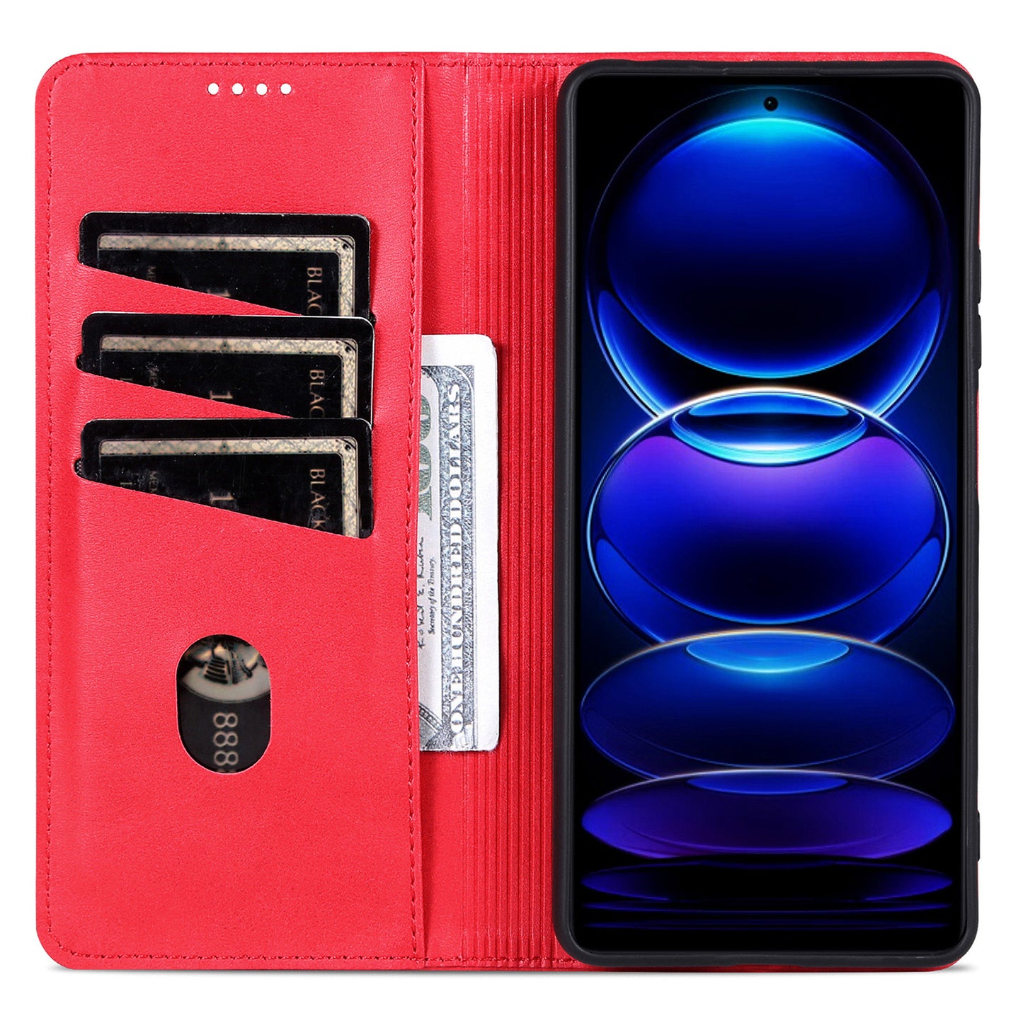 AZNS For Samsung Galaxy A16 5G / A16 4G Case Cowhide Texture PU Leather Wallet Phone Cover - Red