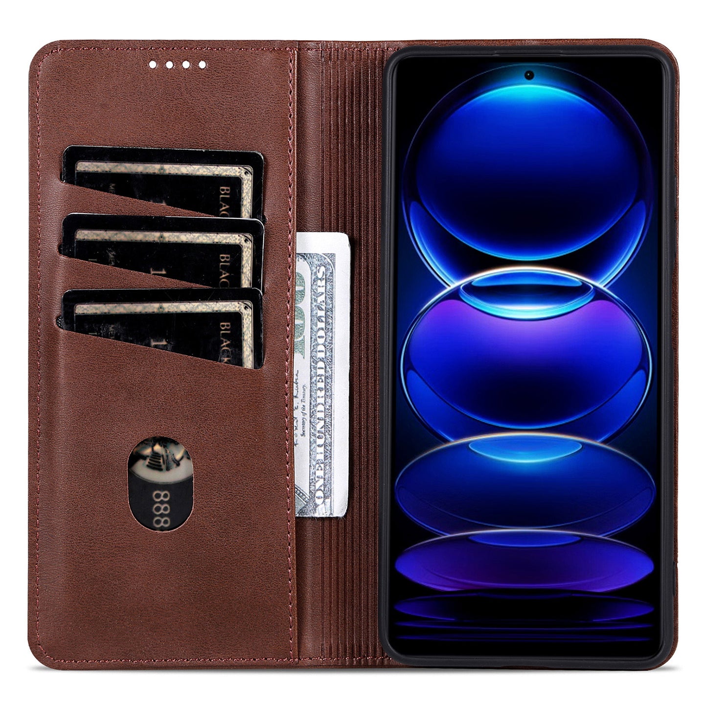 AZNS For Samsung Galaxy A16 5G / A16 4G Case Cowhide Texture PU Leather Wallet Phone Cover - Coffee