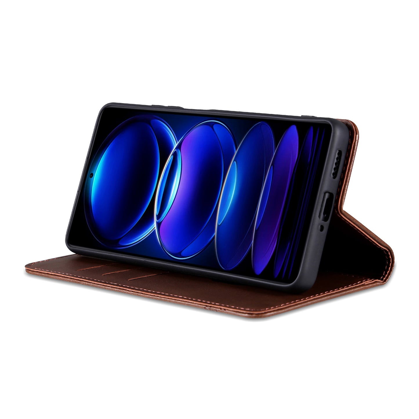 AZNS For Samsung Galaxy A16 5G / A16 4G Case Cowhide Texture PU Leather Wallet Phone Cover - Coffee