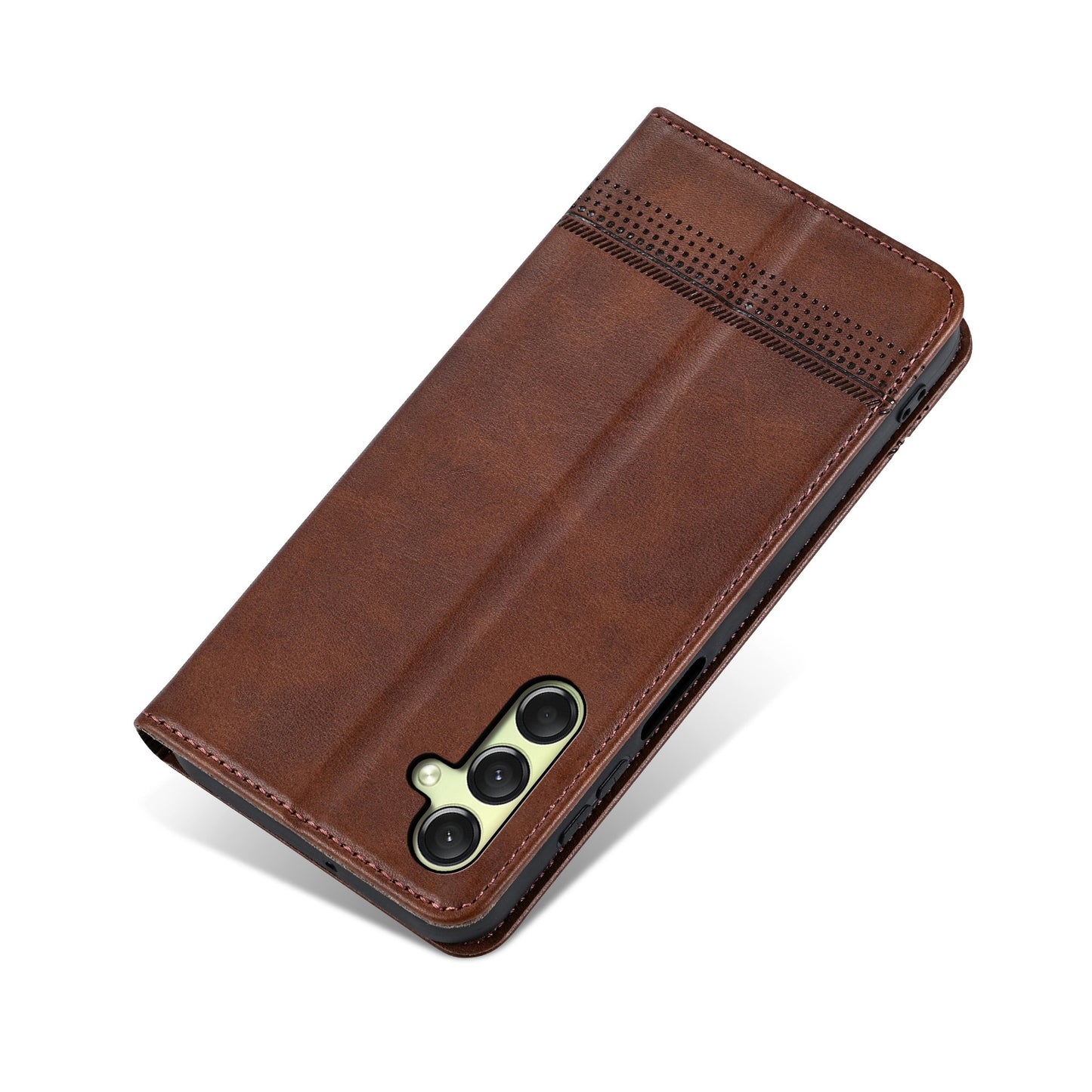 AZNS For Samsung Galaxy A16 5G / A16 4G Case Cowhide Texture PU Leather Wallet Phone Cover - Coffee