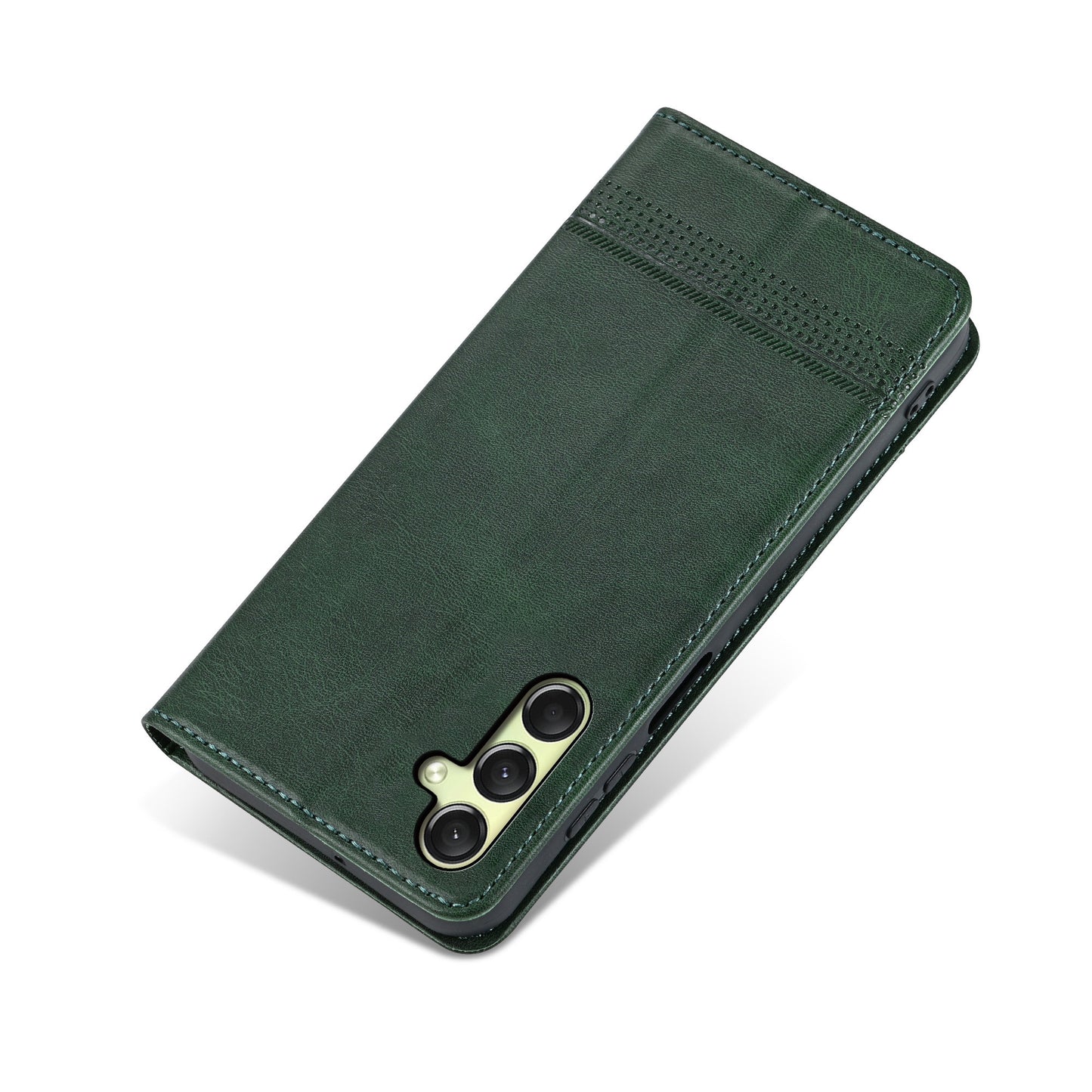 AZNS For Samsung Galaxy A16 5G / A16 4G Case Cowhide Texture PU Leather Wallet Phone Cover - Green