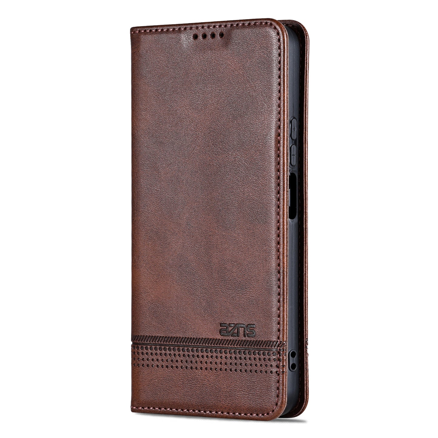 AZNS For Samsung Galaxy A06 Case Cowhide Texture PU Leather Wallet Phone Cover - Coffee