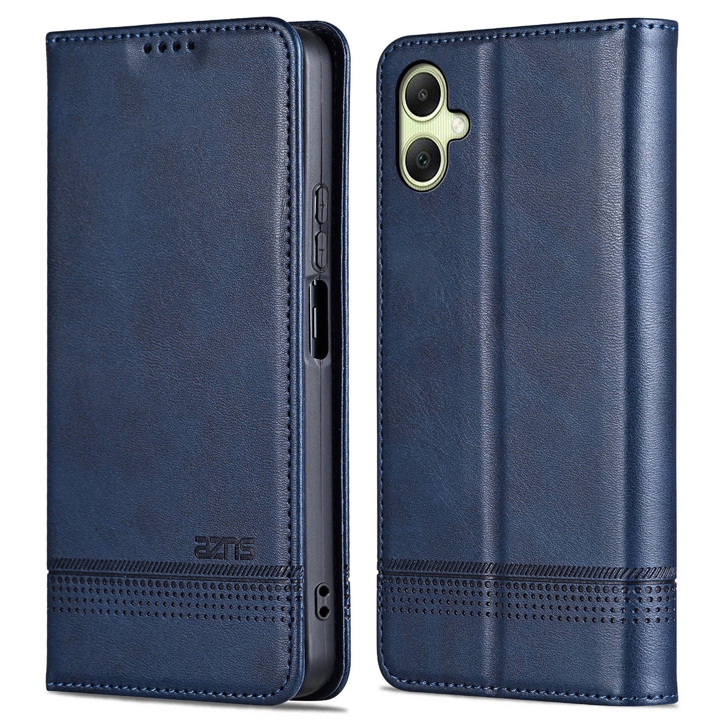 AZNS For Samsung Galaxy A06 Case Cowhide Texture PU Leather Wallet Phone Cover - Blue