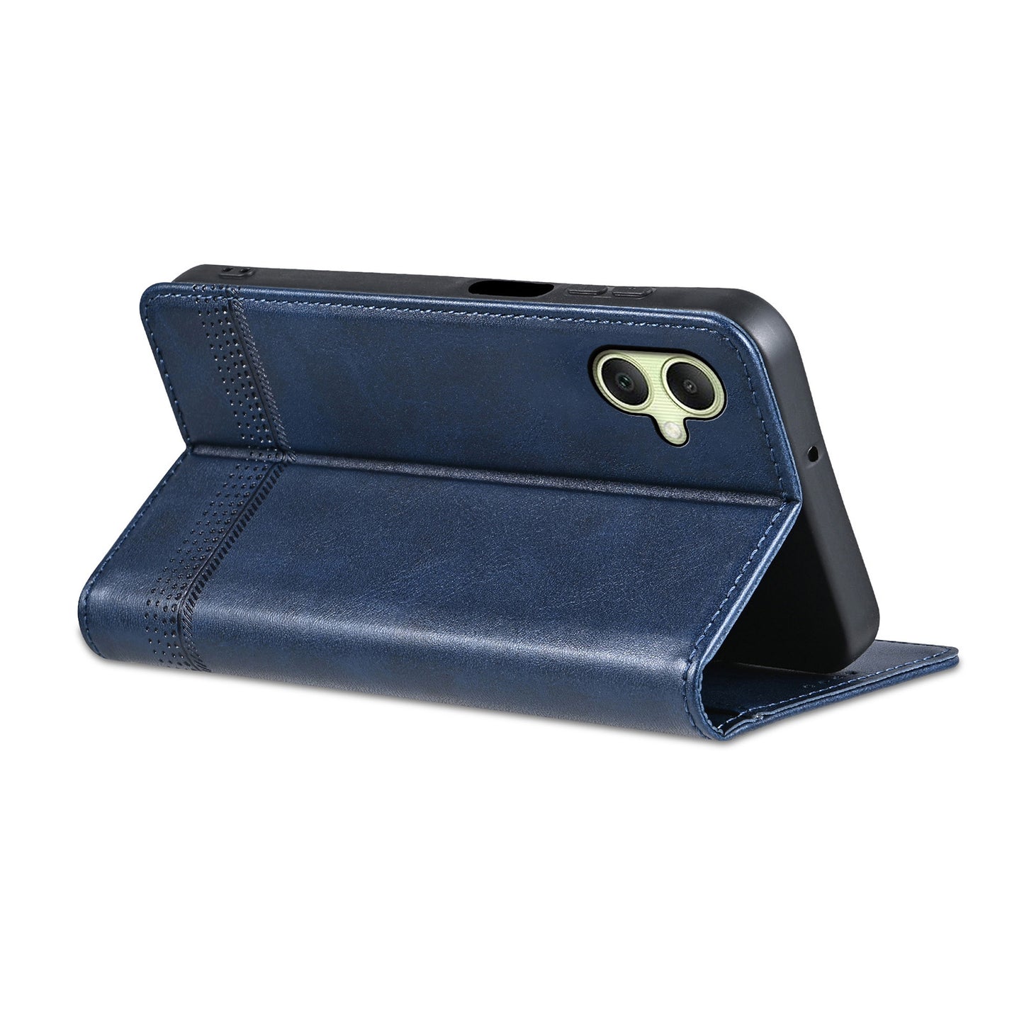 AZNS For Samsung Galaxy A06 Case Cowhide Texture PU Leather Wallet Phone Cover - Blue