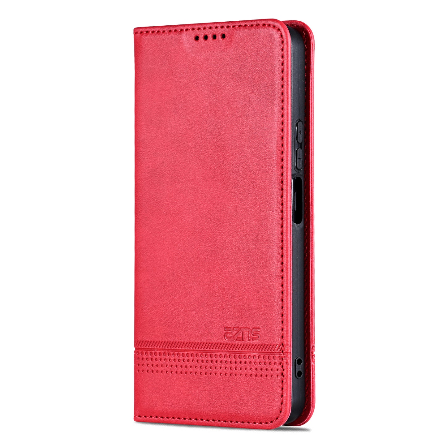 AZNS For Samsung Galaxy A06 Case Cowhide Texture PU Leather Wallet Phone Cover - Red