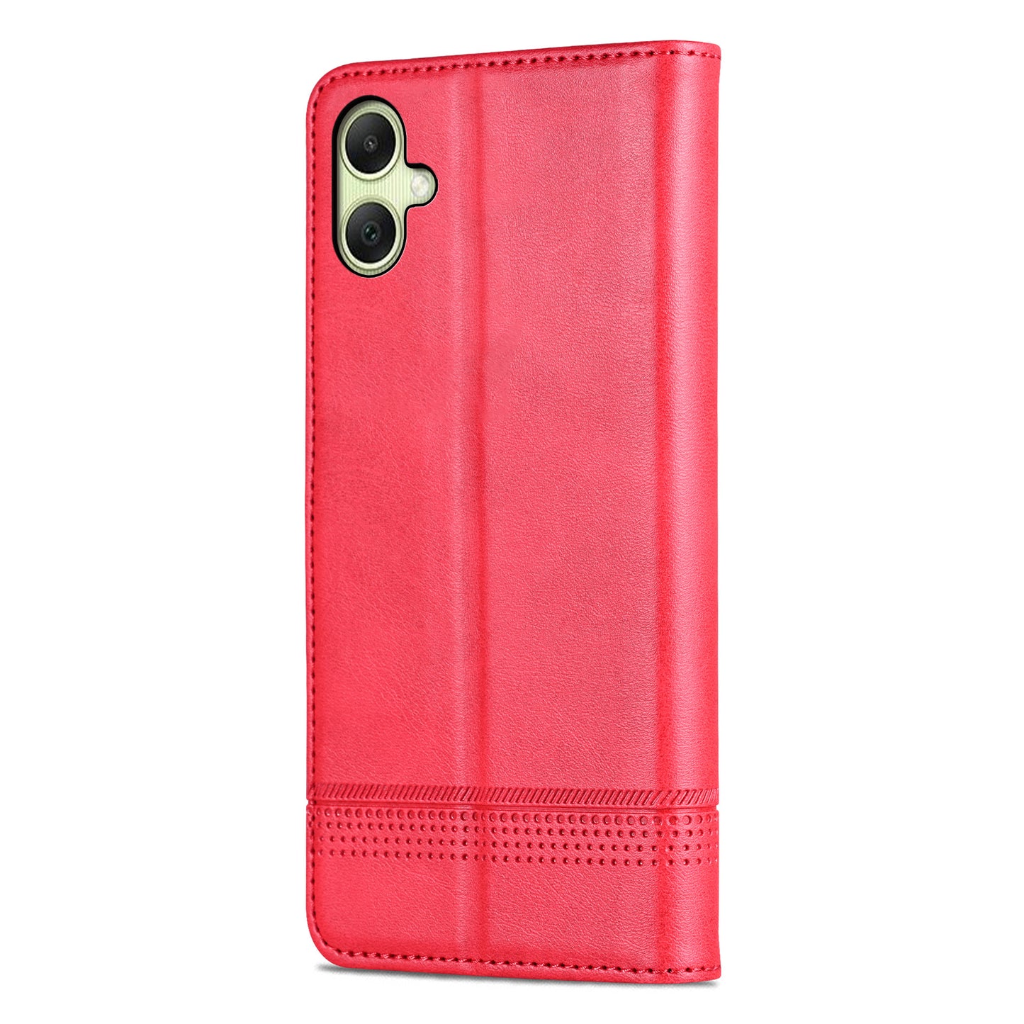 AZNS For Samsung Galaxy A06 Case Cowhide Texture PU Leather Wallet Phone Cover - Red