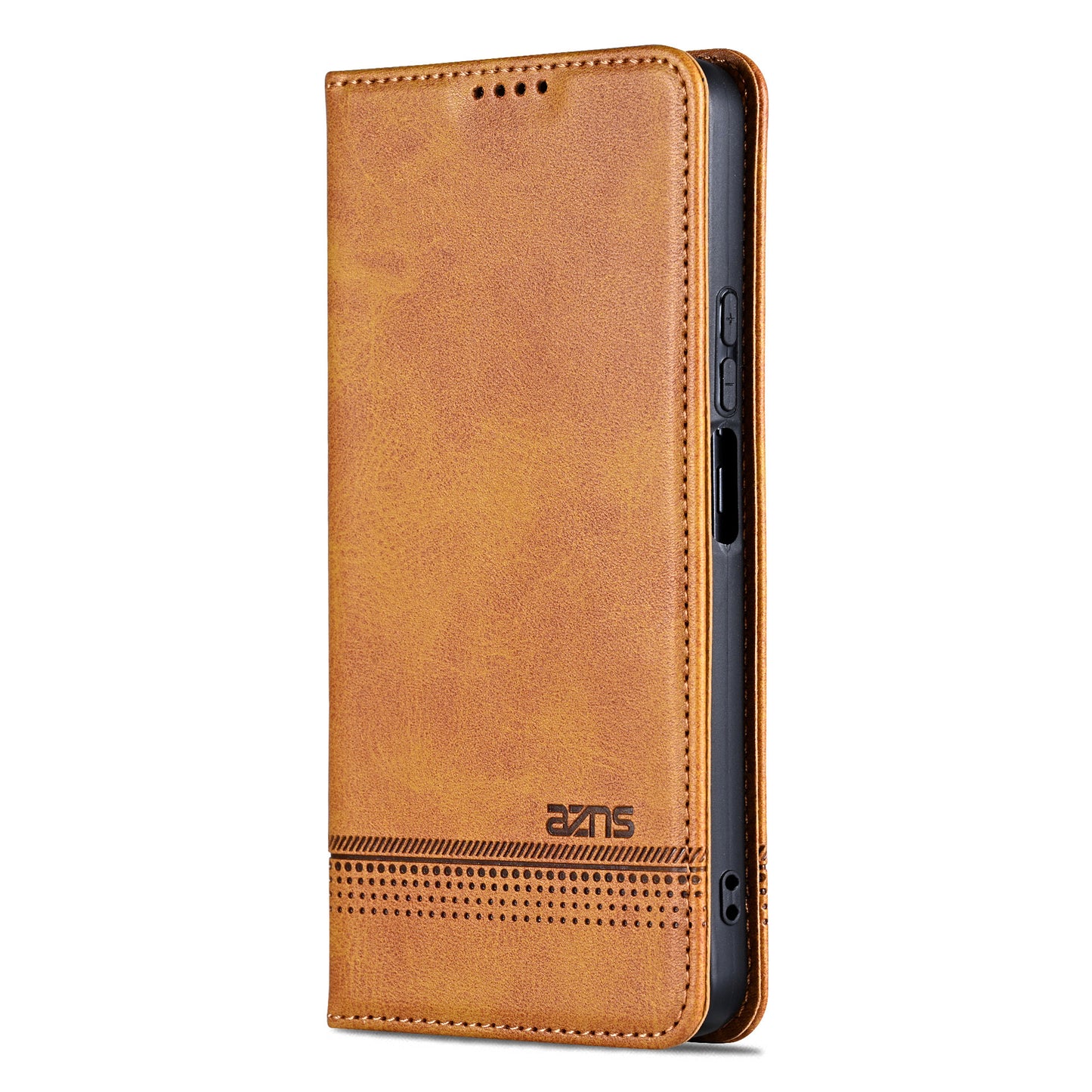 AZNS For Samsung Galaxy A06 Case Cowhide Texture PU Leather Wallet Phone Cover - Brown