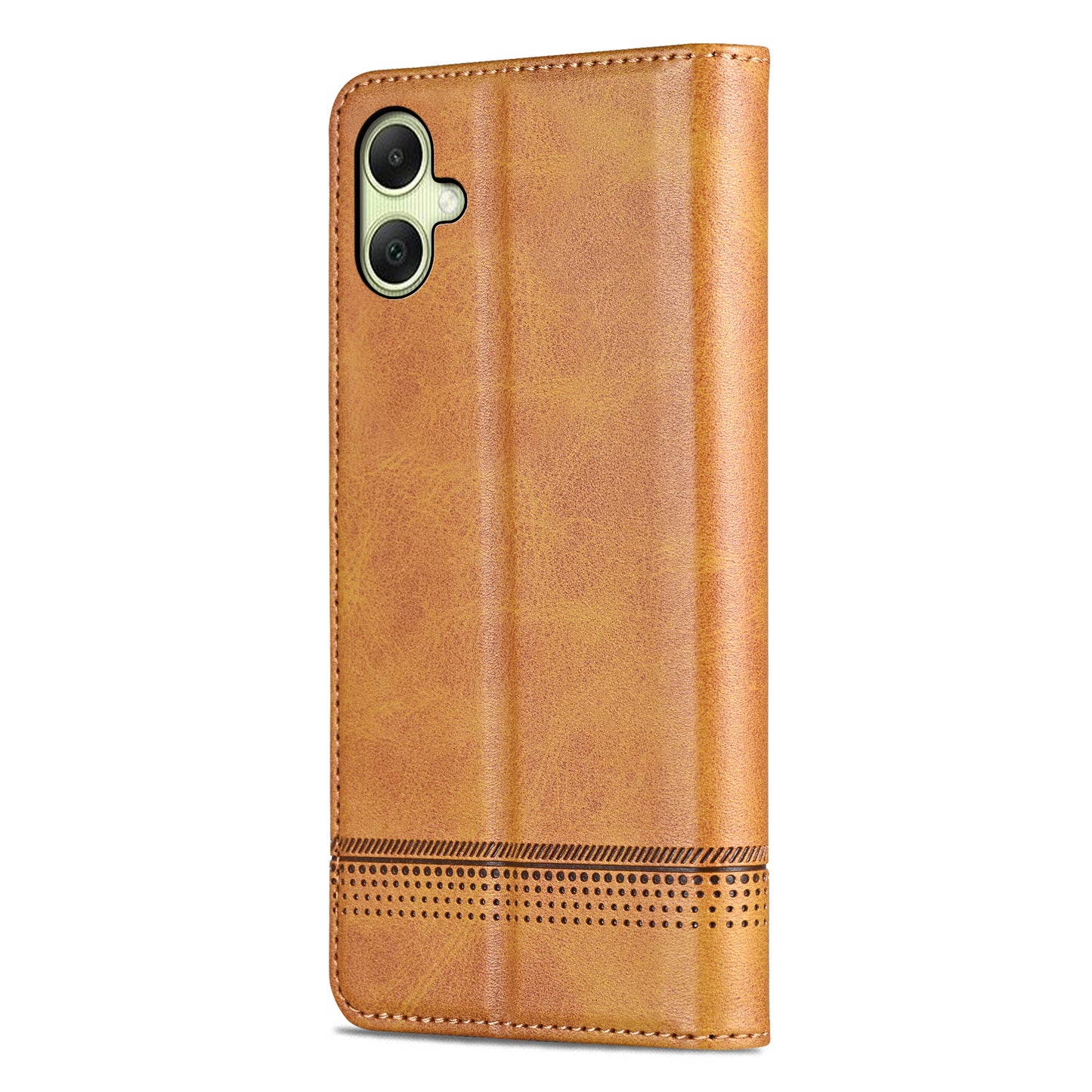 AZNS For Samsung Galaxy A06 Case Cowhide Texture PU Leather Wallet Phone Cover - Brown