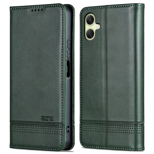 AZNS For Samsung Galaxy A06 Case Cowhide Texture PU Leather Wallet Phone Cover - Green