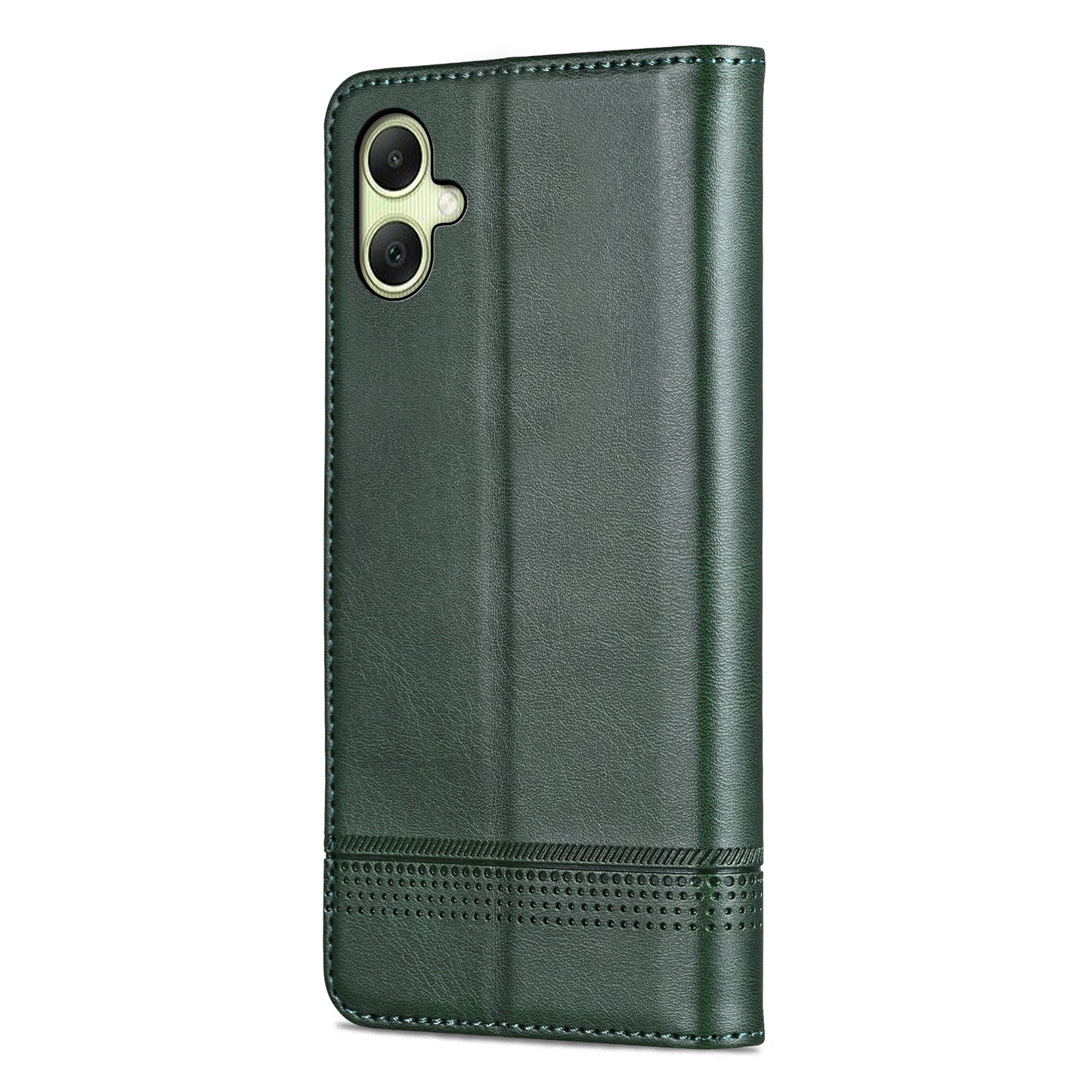 AZNS For Samsung Galaxy A06 Case Cowhide Texture PU Leather Wallet Phone Cover - Green
