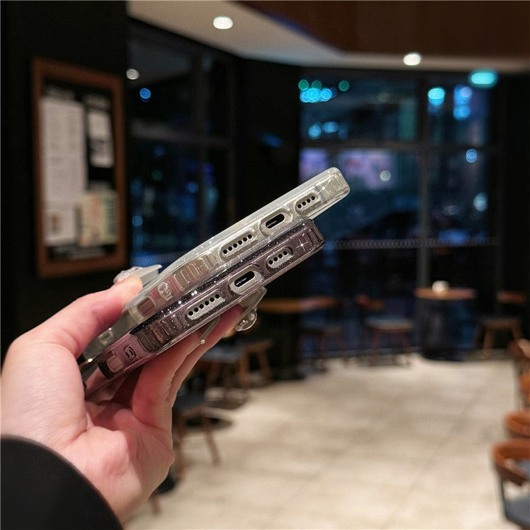 For iPhone 16 Plus Case Compatible with MagSafe PC+TPU+Acrylic Anti-Drop IMD Phone Cover - Gold