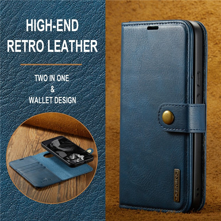 DG.MING for Google Pixel 9 Pro XL Case Detachable Split Leather Phone Cover - Blue