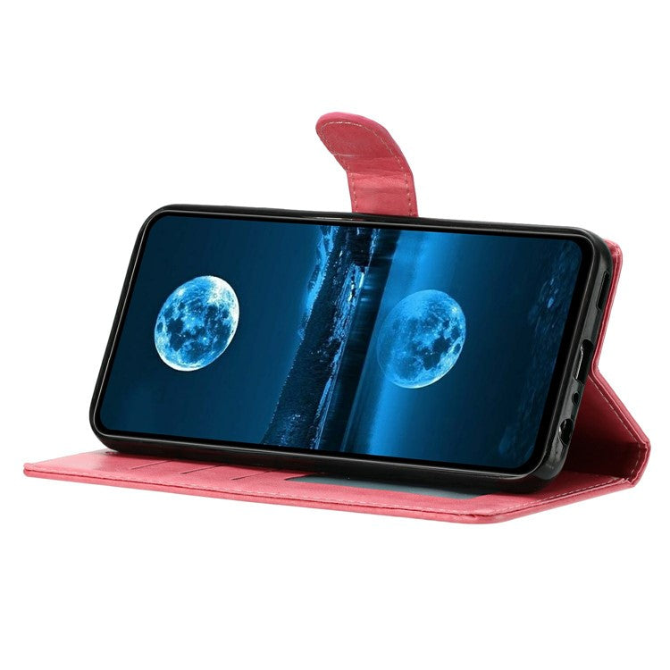 For iPhone 16 Leather Phone Case Wallet Stand Cover with Handy Strap - Pink