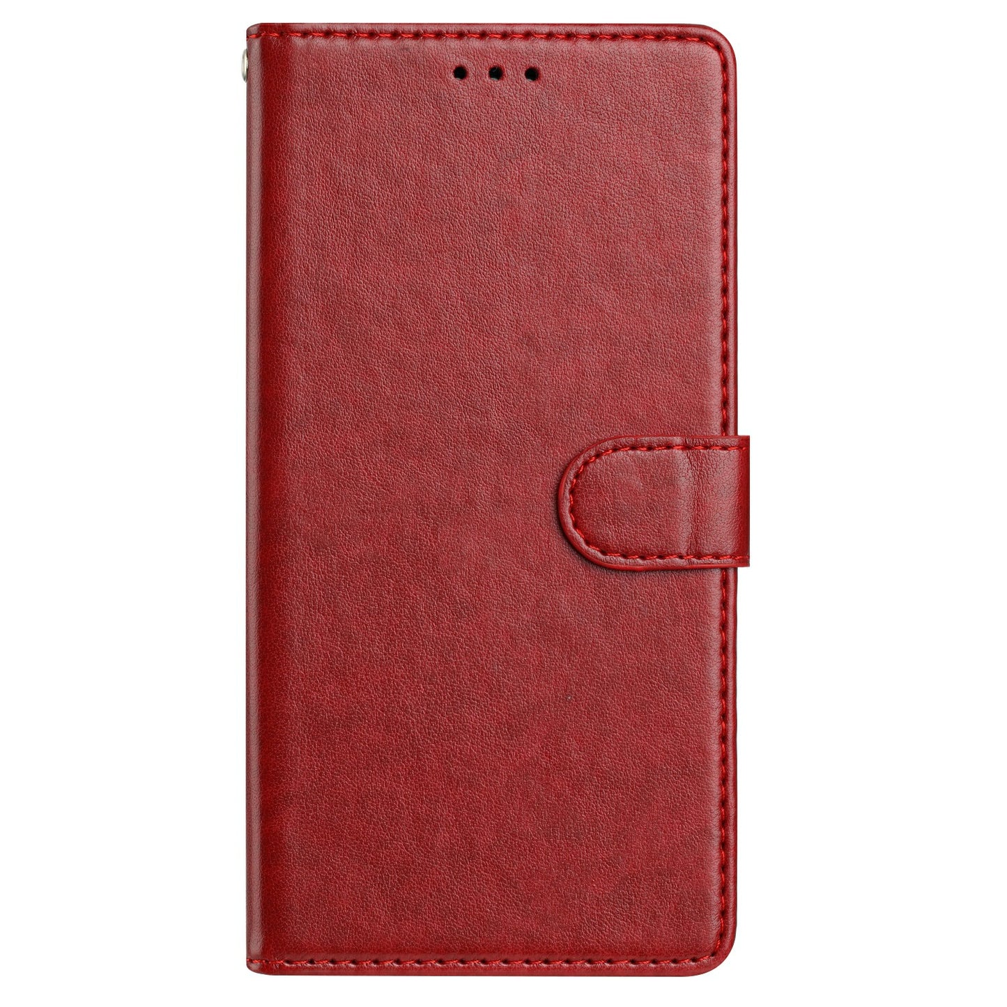 For Samsung Galaxy A06 Leather Phone Case Wallet Stand Cover with Handy Strap - Red