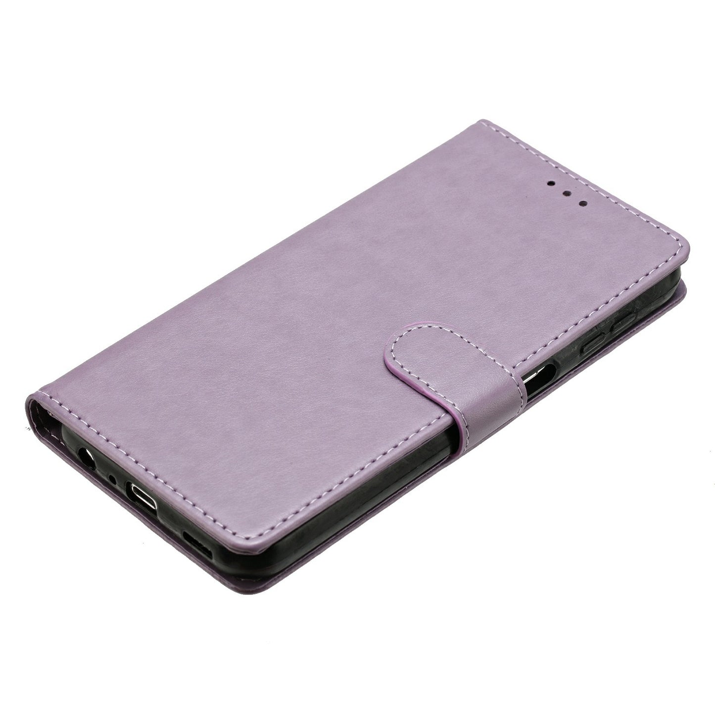 For Samsung Galaxy A06 Leather Phone Case Wallet Stand Cover with Handy Strap - Purple