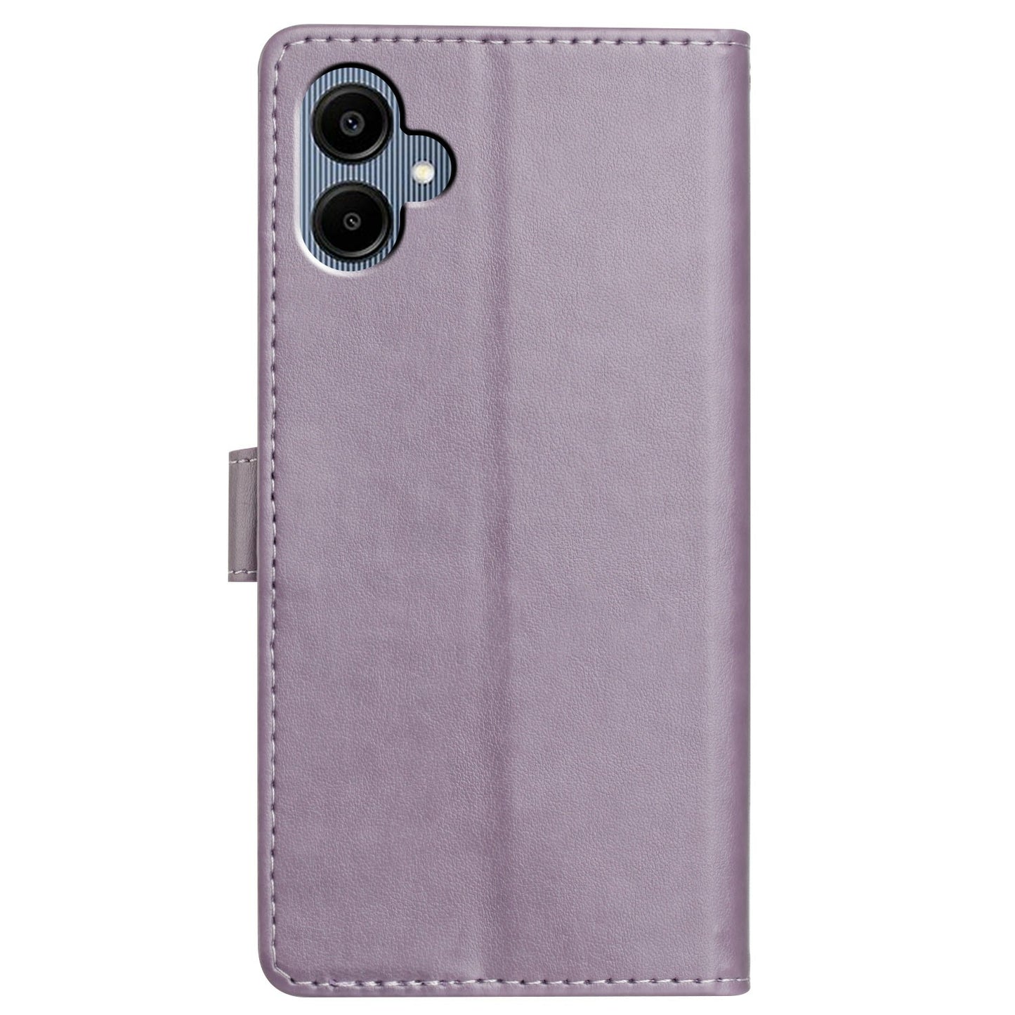 For Samsung Galaxy A06 Leather Phone Case Wallet Stand Cover with Handy Strap - Purple