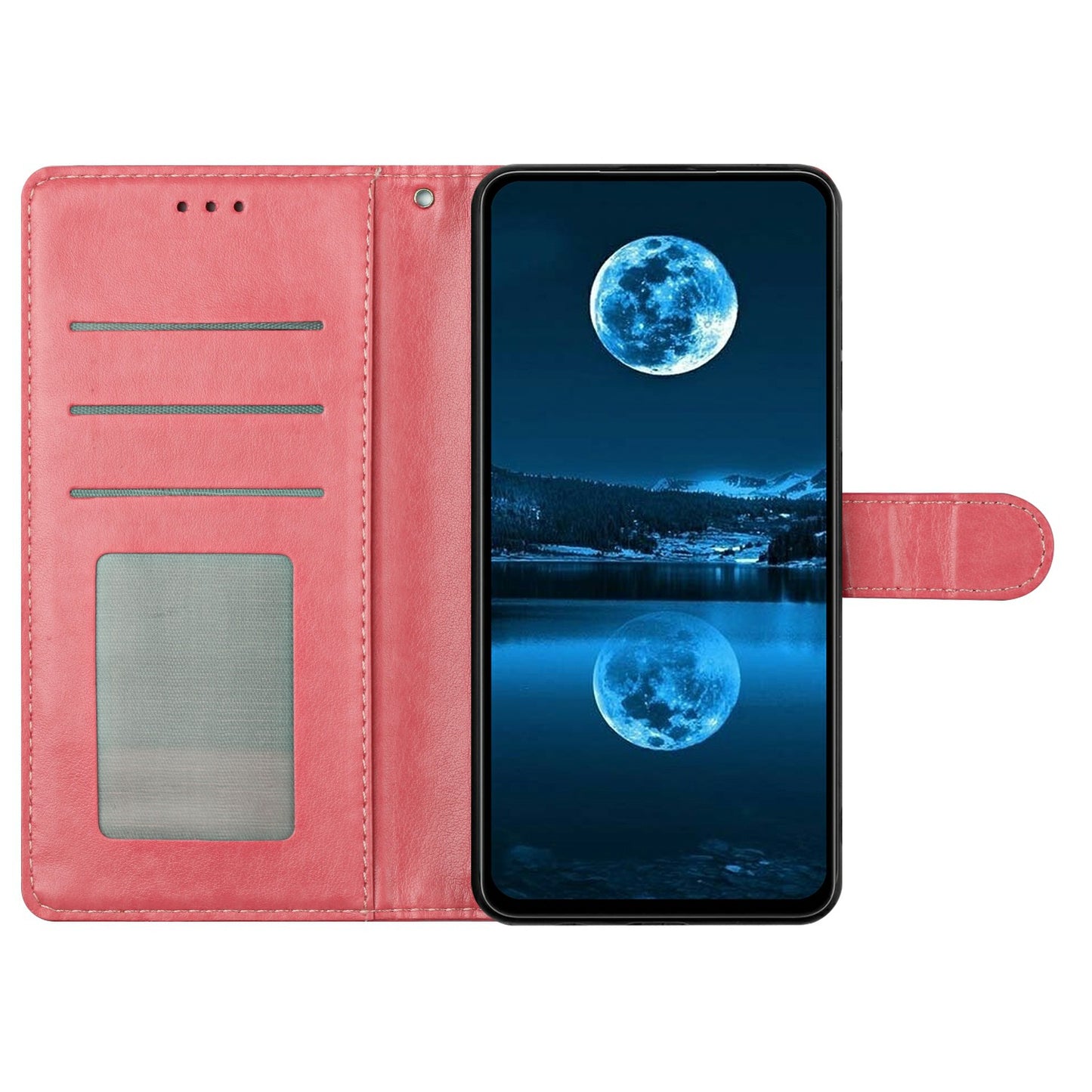 For Samsung Galaxy A06 Leather Phone Case Wallet Stand Cover with Handy Strap - Pink