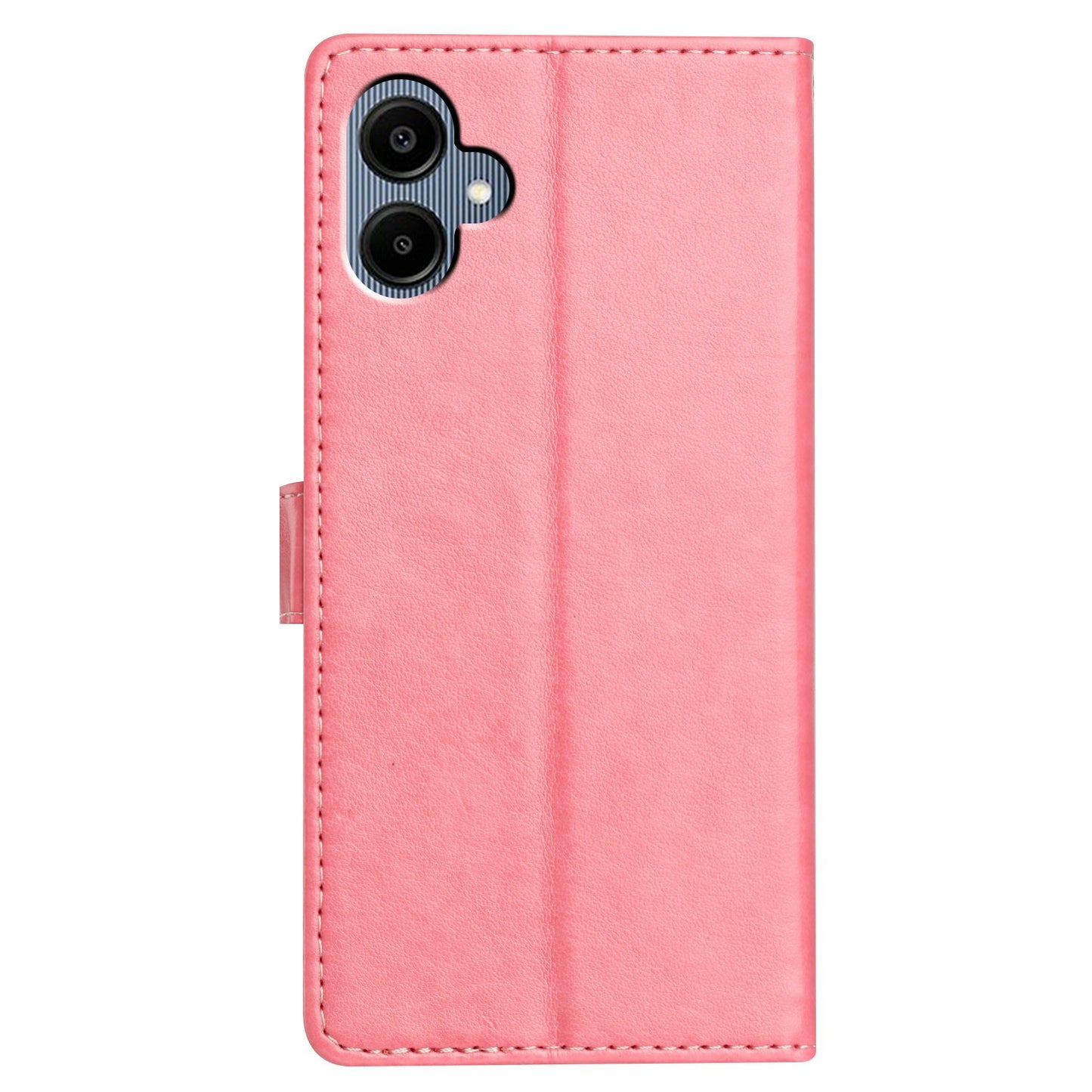 For Samsung Galaxy A06 Leather Phone Case Wallet Stand Cover with Handy Strap - Pink
