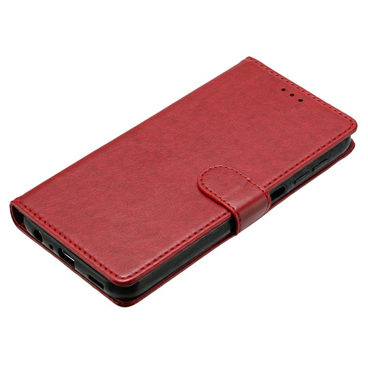 For Google Pixel 9 Pro  /  Pixel 9 Leather Phone Case Wallet Stand Cover with Handy Strap - Red