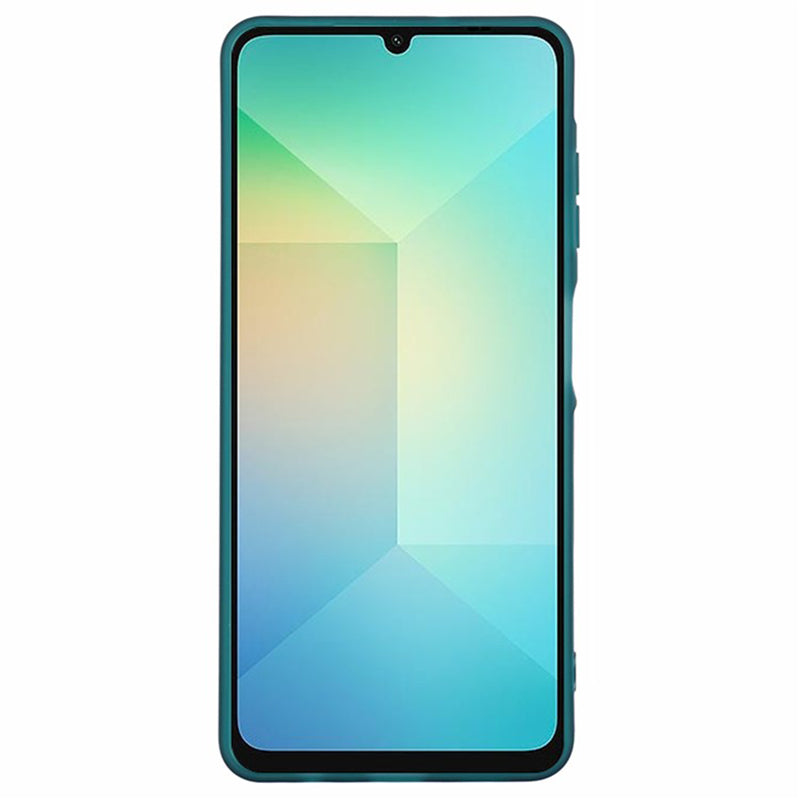 WANLONFENG DKSM Series for Samsung Galaxy A06 TPU Case Electroplated Frame with Tempered Glass - Transparent Army Green
