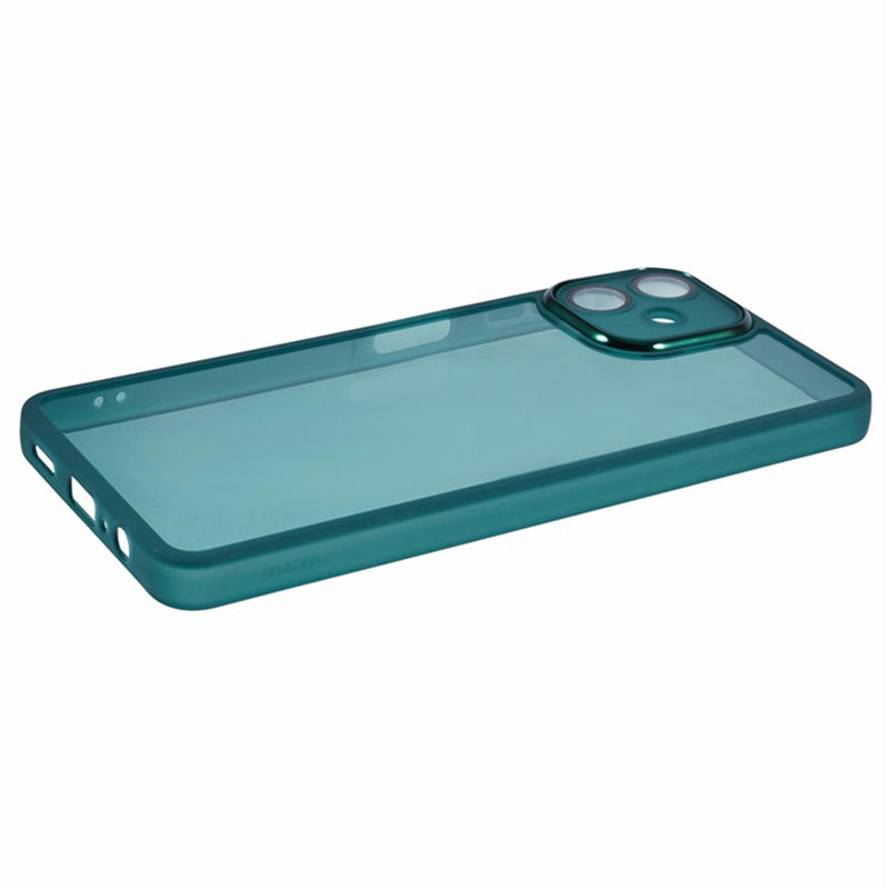 WANLONFENG DKSM Series for Samsung Galaxy A06 TPU Case Electroplated Frame with Tempered Glass - Transparent Army Green
