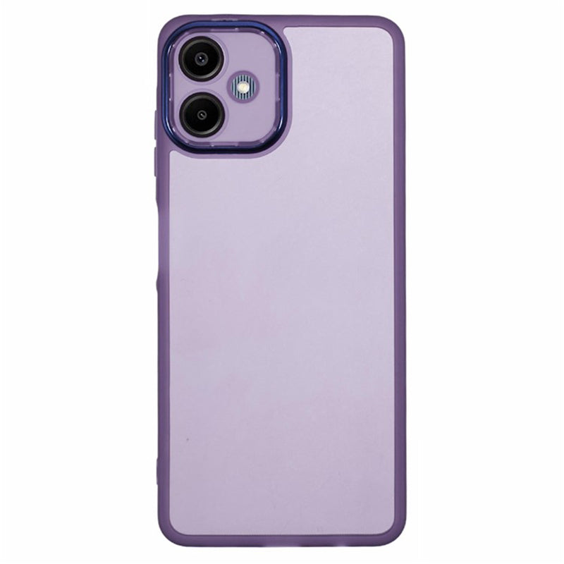 WANLONFENG DKSM Series for Samsung Galaxy A06 TPU Case Electroplated Frame with Tempered Glass - Transparent Purple