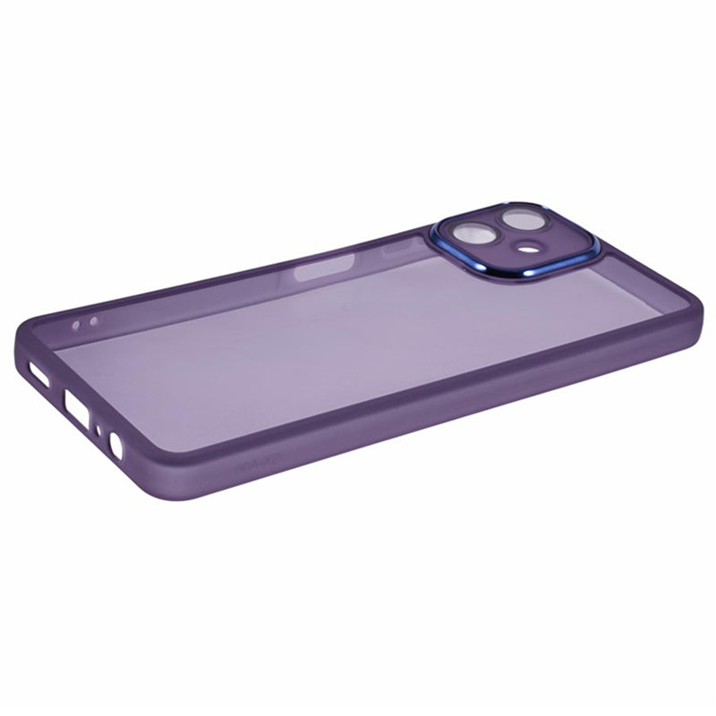 WANLONFENG DKSM Series for Samsung Galaxy A06 TPU Case Electroplated Frame with Tempered Glass - Transparent Purple