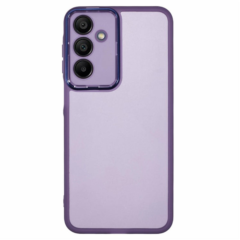 WANLONFENG DKSM Series for Samsung Galaxy A16 5G / A16 4G TPU Case Electroplated Frame with Tempered Glass - Transparent Purple