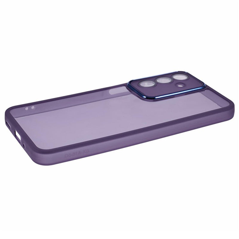 WANLONFENG DKSM Series for Samsung Galaxy A16 5G / A16 4G TPU Case Electroplated Frame with Tempered Glass - Transparent Purple