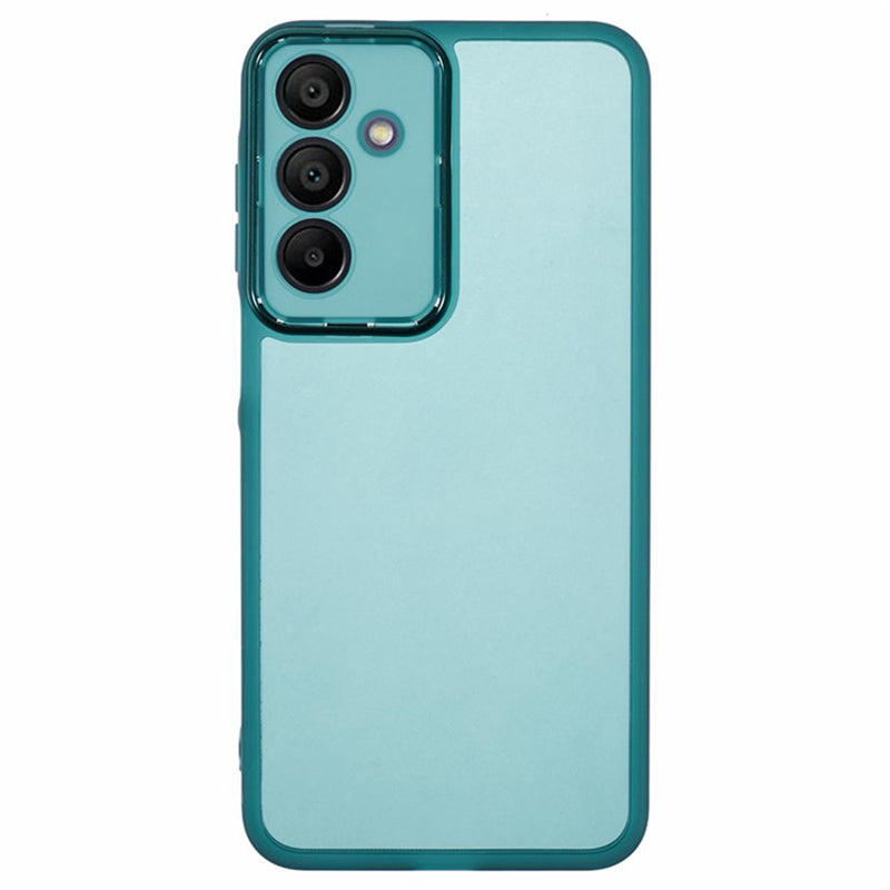 WANLONFENG DKSM Series for Samsung Galaxy A16 5G / A16 4G TPU Case Electroplated Frame with Tempered Glass - Transparent Army Green