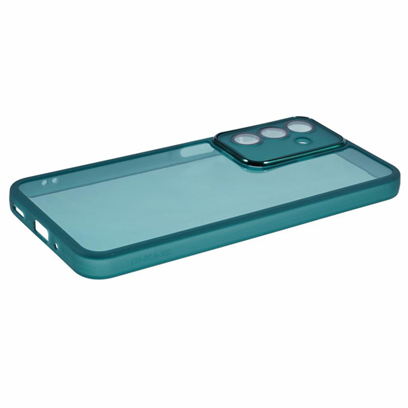 WANLONFENG DKSM Series for Samsung Galaxy A16 5G / A16 4G TPU Case Electroplated Frame with Tempered Glass - Transparent Army Green