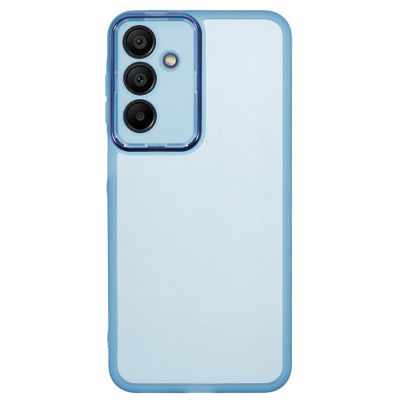 WANLONFENG DKSM Series for Samsung Galaxy A16 5G / A16 4G TPU Case Electroplated Frame with Tempered Glass - Transparent Blue