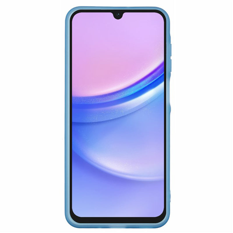 WANLONFENG DKSM Series for Samsung Galaxy A16 5G / A16 4G TPU Case Electroplated Frame with Tempered Glass - Transparent Blue