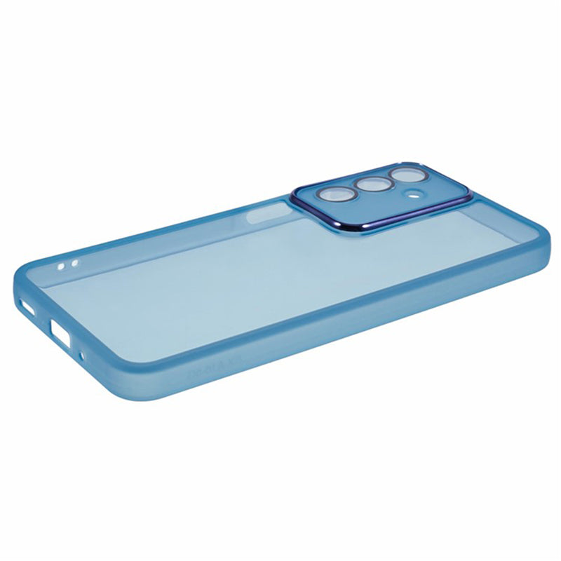 WANLONFENG DKSM Series for Samsung Galaxy A16 5G / A16 4G TPU Case Electroplated Frame with Tempered Glass - Transparent Blue