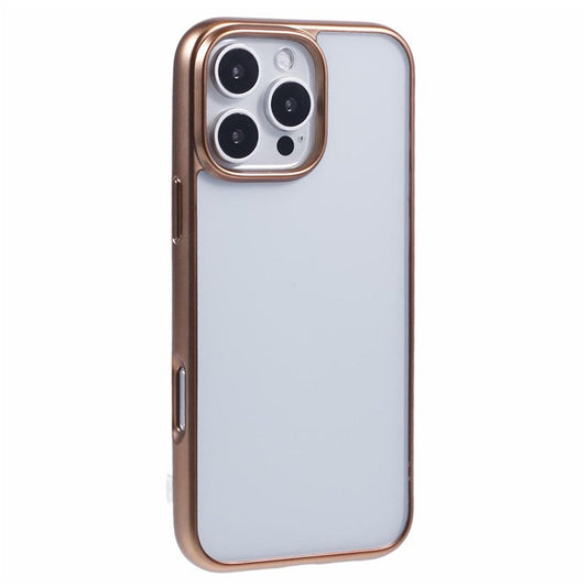KIGC Ice Silk Series For iPhone 16 Pro Case TPU+PC Electroplating Phone Cover - Gold