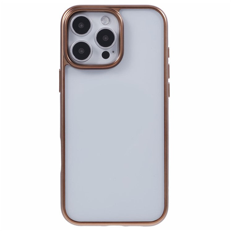 KIGC Ice Silk Series For iPhone 16 Pro Case TPU+PC Electroplating Phone Cover - Gold