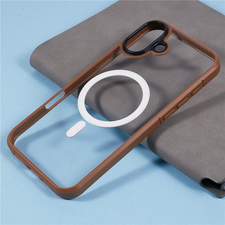 X-LEVEL Crystal Clear Series for iPhone 16 Plus Case TPU+PC Phone Cover Compatible with MagSafe - Titanium Gold