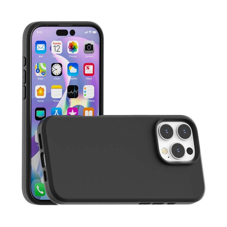 For iPhone 16 Pro Case TPU + PC Matte Translucent Phone Back Cover - Black