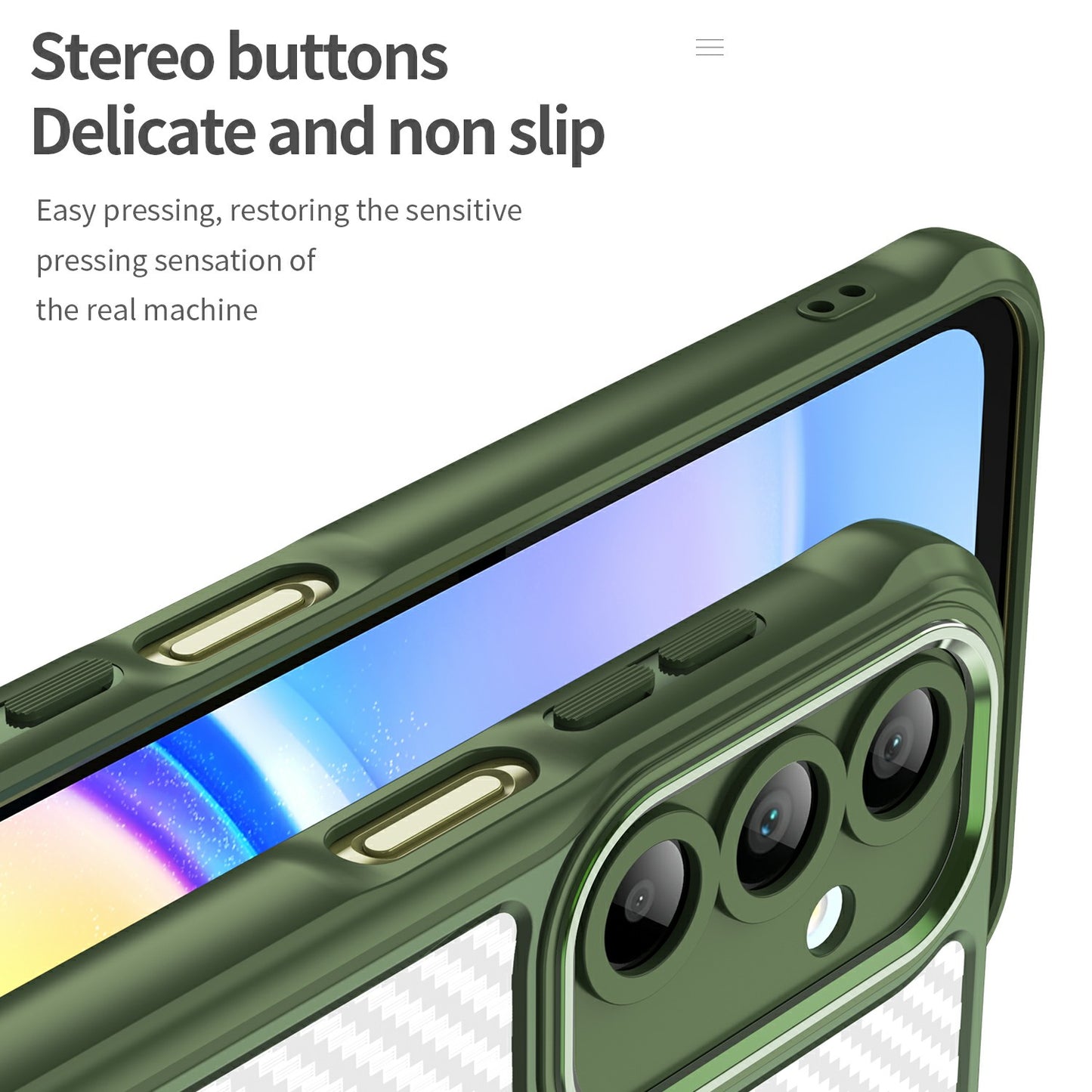 For Samsung Galaxy A16 5G / A16 4G Case Carbon Fiber Scratch-Resistant TPU+PC Phone Cover - Green