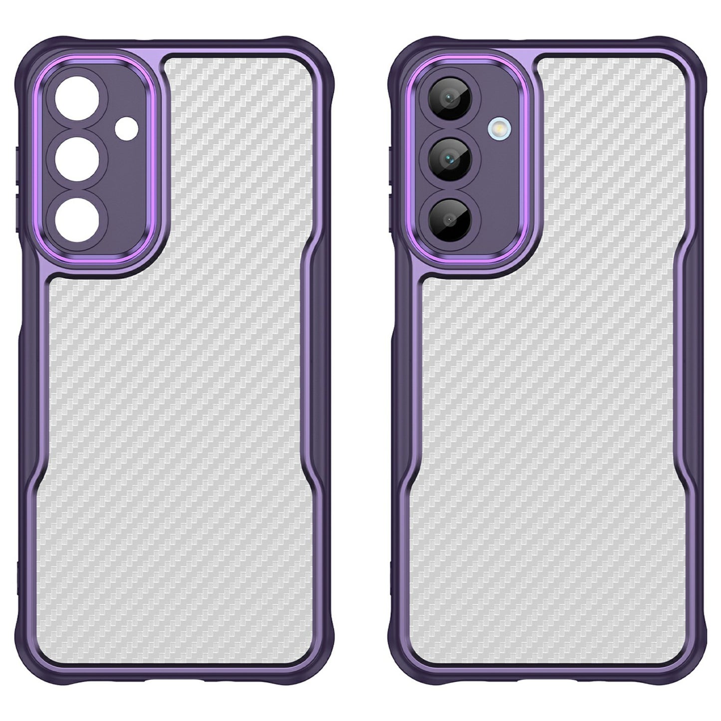 For Samsung Galaxy A16 5G / A16 4G Case Carbon Fiber Scratch-Resistant TPU+PC Phone Cover - Purple