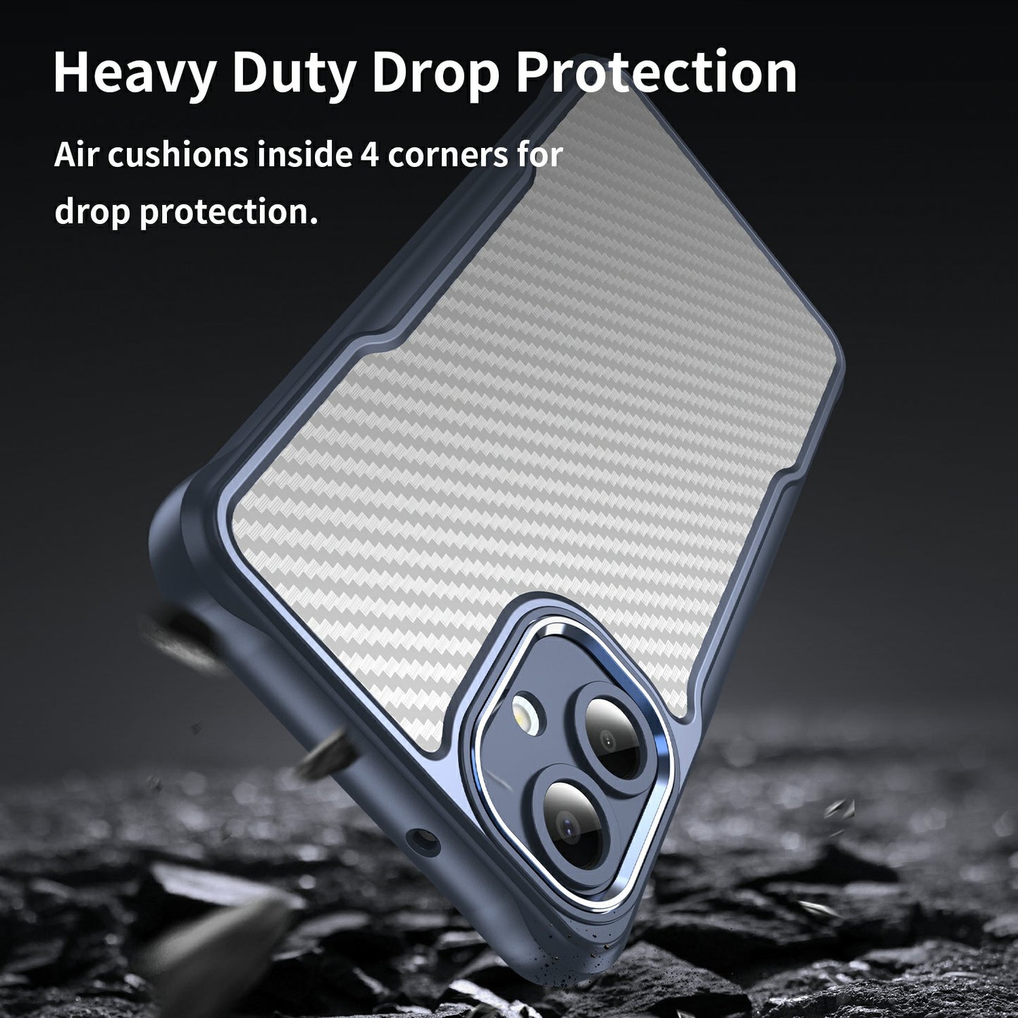 For Samsung Galaxy A06 Case Carbon Fiber Scratch-Resistant TPU+PC Phone Cover - Blue