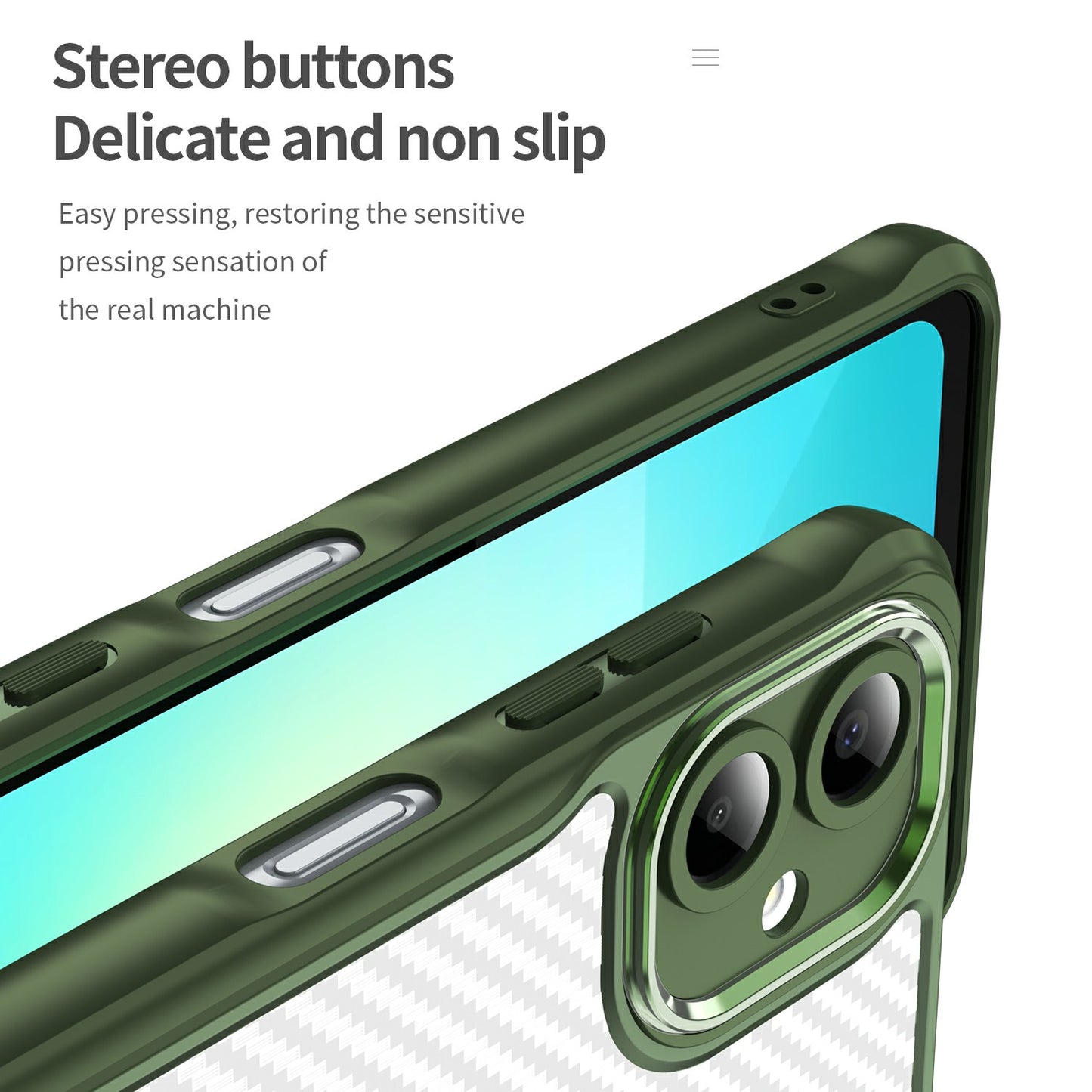 For Samsung Galaxy A06 Case Carbon Fiber Scratch-Resistant TPU+PC Phone Cover - Green