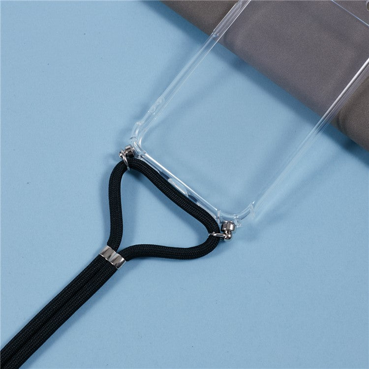 For Google Pixel 8a Case Reinforced Corner TPU Clear Phone Cover with Lanyard