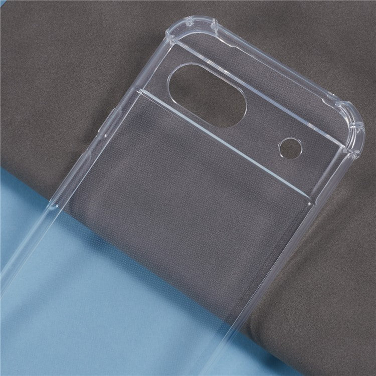For Google Pixel 8a Case Reinforced Corner TPU Clear Phone Cover with Lanyard